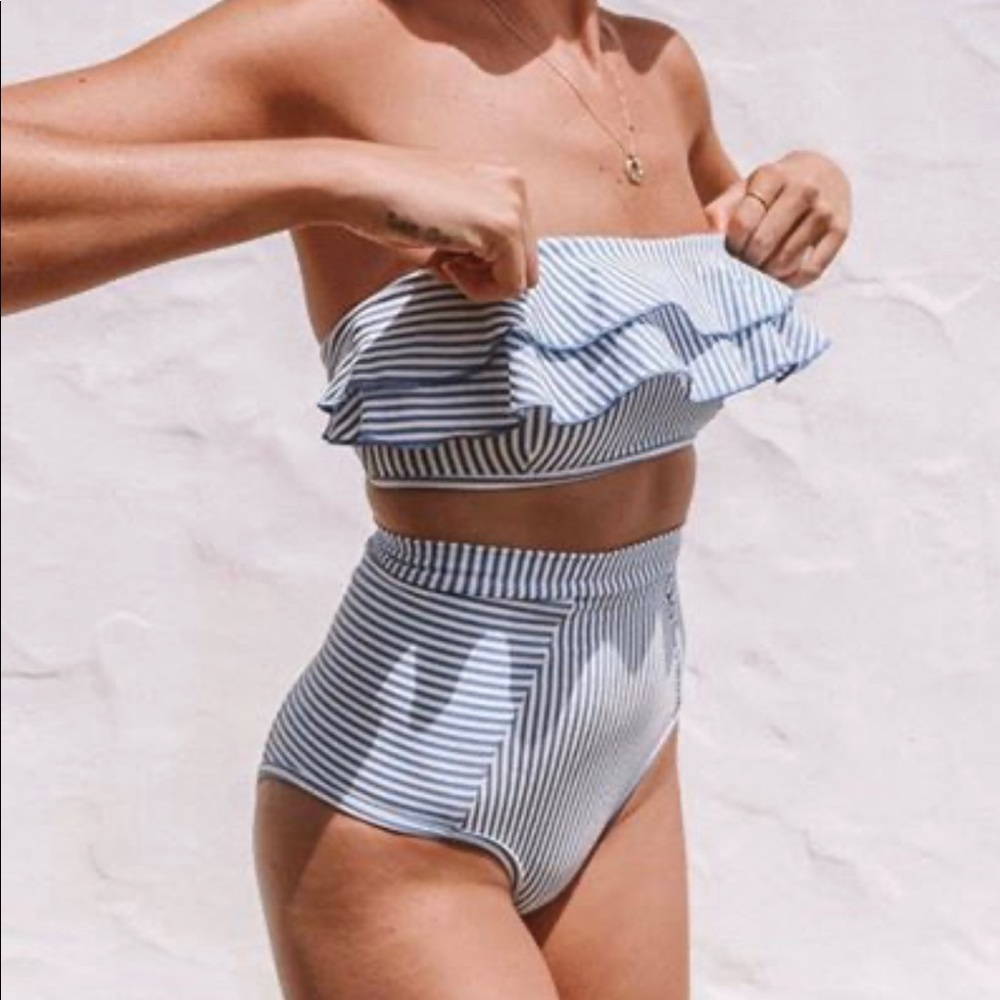 NEW Two Piece High Waisted Ruffle Swimsuit